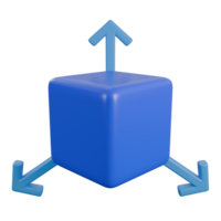 3d illustration of 3d box dimensions, 3d elements, rendering. it can be used for any purpose. png