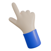 3d ilustração do ponteiro mão, gesto, toque 3d elementos, Renderização. isto pode estar usava para qualquer propósito. png