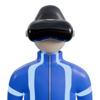 3d illustration of 3d illustration of man using mixed reality, 3d elements, rendering. it can be used for any purpose. png