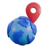 3d illustration of world maps, destination, pin 3d elements, rendering. it can be used for any purpose. png