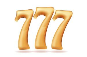 777, Big win slots banner with glow effect , 3d rendering. vector