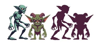 Flat illustration of halloween goblin character vector