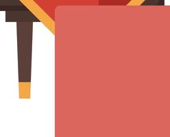 A red chair with a red cloth on it vector