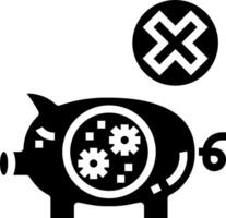 A piggy bank with gears and a cross vector