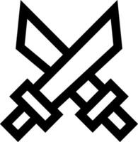 Two crossed swords on a white background vector