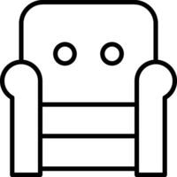 A chair with two eyes on it vector