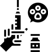 A hand holding a syringe and a bottle vector