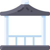 A gazebo with a roof on a white background vector