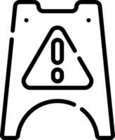 A black and white image of a warning sign vector