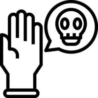 A hand with a skull and a speech bubble vector