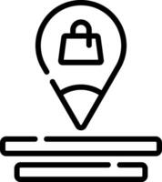 A map pin with a shopping bag icon vector
