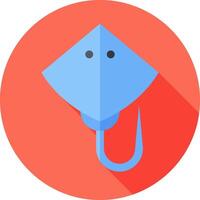 A blue stingray icon on a red circle vector