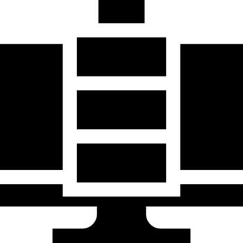 A black and white image of a computer tower vector