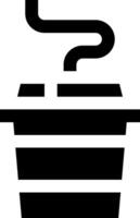 A black and white icon of a coffee cup vector