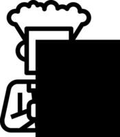 A black and white illustration of a man holding a blank board vector