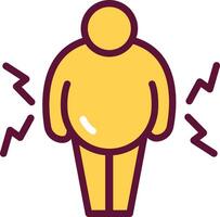 A yellow man with a lightning bolt on his back vector