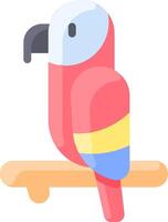 A colorful parrot sitting on a branch vector