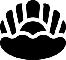 A black and white logo of a shell vector