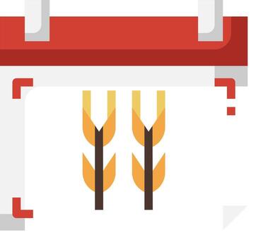 A calendar with two wheat stalks on it vector