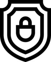 A black and white shield with a lock on it vector