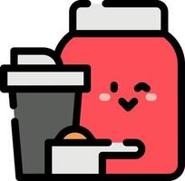 A jar of jam and a cup of coffee vector