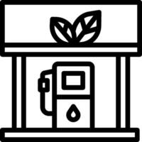 A gas station with a leaf on top vector