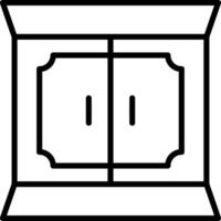 A black and white drawing of a cabinet vector
