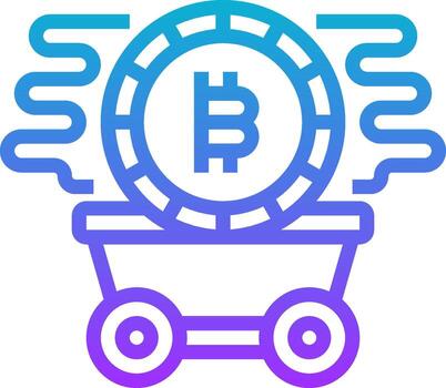 Bitcoin mining machine icon vector