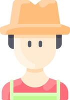 A farmer with a hat on his head vector