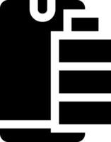 A black and white icon of a battery vector