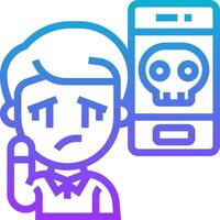 A man holding a phone with a skull on it vector