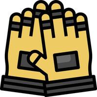 A pair of gloves with black and yellow stripes vector
