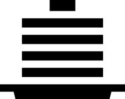 A black and white icon of a ship vector