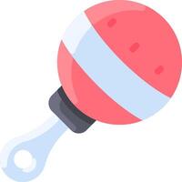 A red and white ball with a black handle vector
