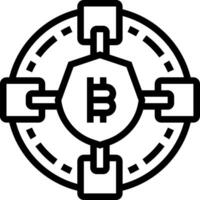 Bitcoin logo with a circle and a key vector