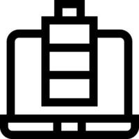 A black and white icon of a battery vector