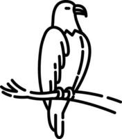 An eagle sitting on a branch with a branch vector