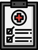 A clipboard with a check mark and a red cross vector