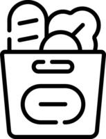 A black and white outline of a bag of bread vector