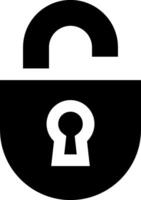 A black and white image of a padlock vector