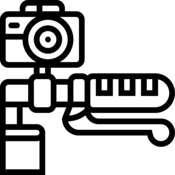 A camera and a microphone on a tripod vector