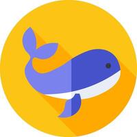 A whale icon in a flat design vector