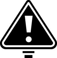 A black and white warning sign with an exclamation mark vector