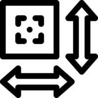 A black and white icon of two arrows pointing in different directions vector