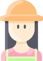 A woman wearing a hat and holding a tool vector