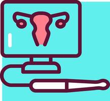 A computer monitor with a woman's head on it vector