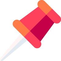 A red and orange pin with a white background vector