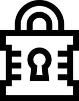 A black and white icon of a lock and key vector
