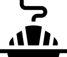 A black and white image of a bowl with a steam coming out of it vector
