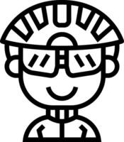 A cartoon character wearing a helmet and glasses vector